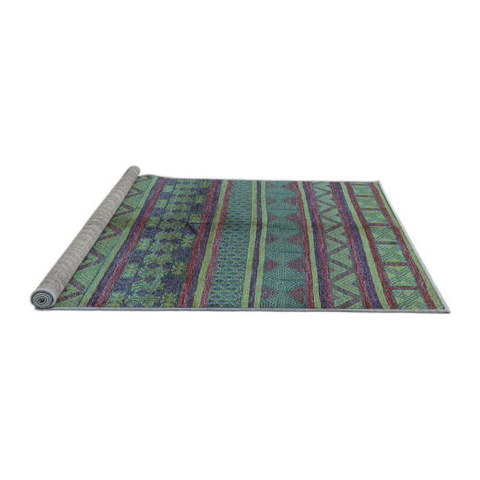 Sideview of Machine Washable Solid Light Blue Modern Rug, wshurb1256lblu