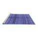 Sideview of Machine Washable Solid Blue Modern Rug, wshurb1256blu