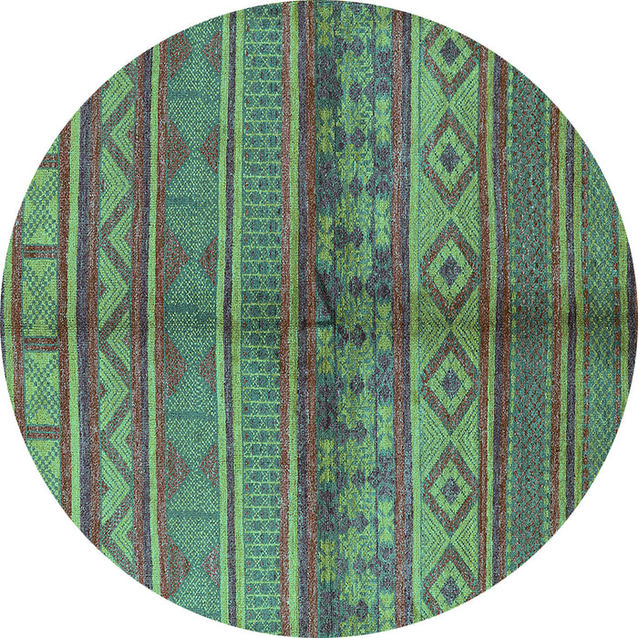 Round Machine Washable Solid Turquoise Modern Area Rugs, wshurb1256turq