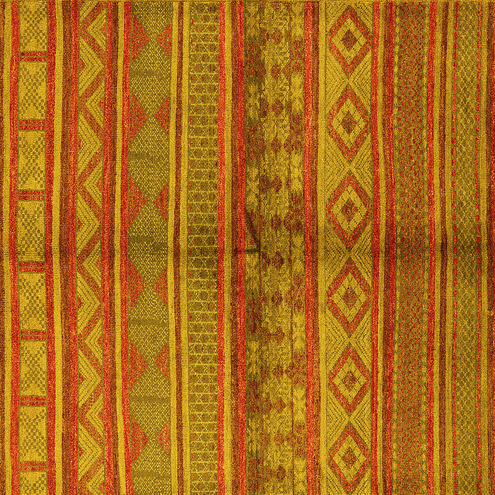 Square Machine Washable Solid Yellow Modern Rug, wshurb1256yw