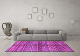 Machine Washable Solid Purple Modern Area Rugs in a Living Room, wshurb1256pur