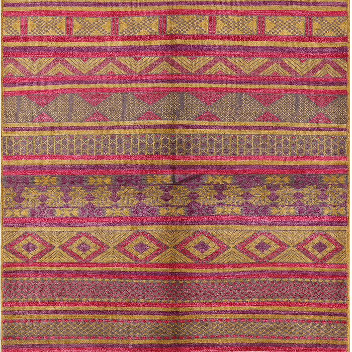 Square Machine Washable Industrial Modern Crimson Red Rug, wshurb1256