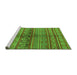 Sideview of Machine Washable Solid Green Modern Area Rugs, wshurb1256grn