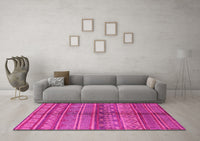 Machine Washable Solid Pink Modern Rug, wshurb1256pnk