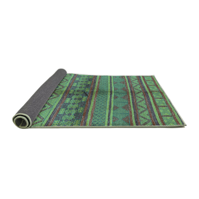 Sideview of Solid Turquoise Modern Rug, urb1256turq