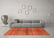 Machine Washable Solid Orange Modern Area Rugs in a Living Room, wshurb1256org