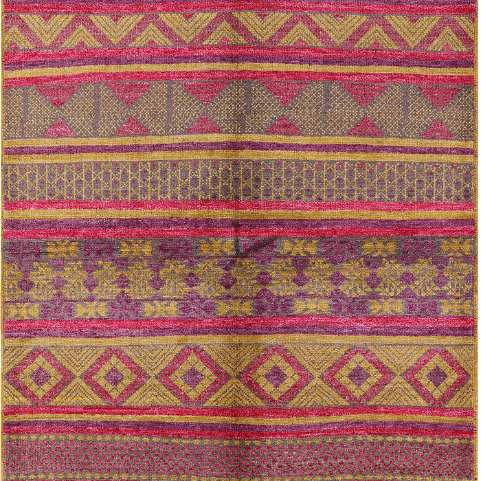 Mid-Century Modern Crimson Red Solid Rug, urb1256