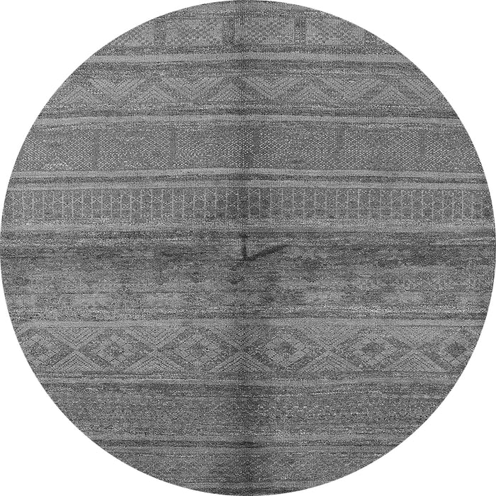 Round Solid Gray Modern Rug, urb1256gry