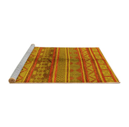 Sideview of Machine Washable Solid Yellow Modern Rug, wshurb1256yw