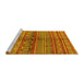 Sideview of Machine Washable Solid Yellow Modern Rug, wshurb1256yw