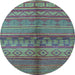 Round Solid Light Blue Modern Rug, urb1256lblu