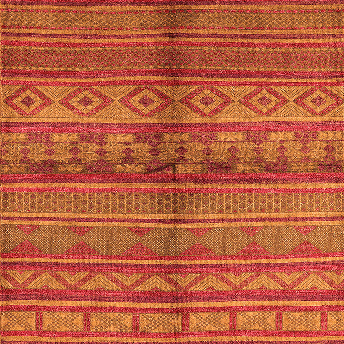 Square Machine Washable Solid Orange Modern Area Rugs, wshurb1256org