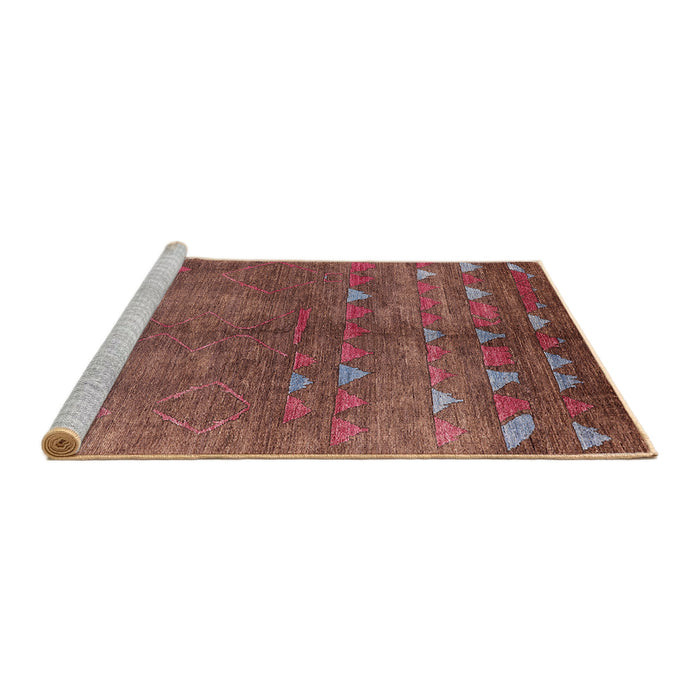 Sideview of Machine Washable Industrial Modern Copper Red Pink Rug, wshurb1257