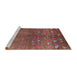 Sideview of Machine Washable Industrial Modern Copper Red Pink Rug, wshurb1257