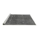 Sideview of Machine Washable Solid Gray Modern Rug, wshurb1257gry
