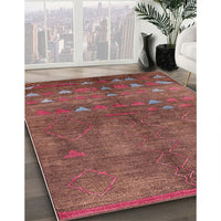 Mid-Century Modern Copper Red Pink Solid Rug, urb1257