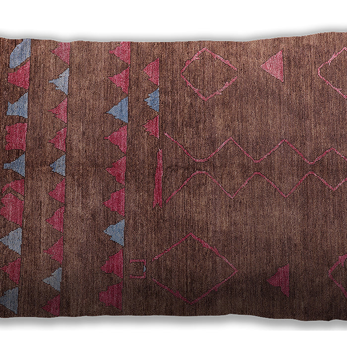 Mid-Century Modern Urban Copper Red Pink Lumbar Throw Pillow, 13 inch by 19 inch, lburb1257