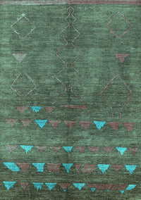 Solid Turquoise Modern Rug, urb1257turq