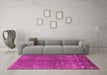 Machine Washable Solid Pink Modern Rug in a Living Room, wshurb1257pnk