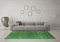 Machine Washable Solid Emerald Green Modern Rug, wshurb1257emgrn