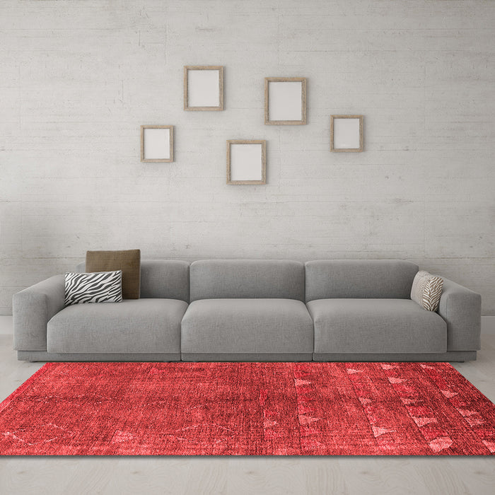 Modern Red Washable Rugs