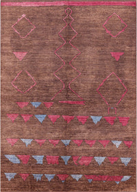 Machine Washable Industrial Modern Copper Red Pink Rug, wshurb1257