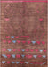 Machine Washable Industrial Modern Copper Red Pink Rug, wshurb1257