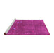 Sideview of Machine Washable Solid Pink Modern Rug, wshurb1257pnk
