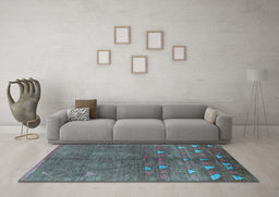 Machine Washable Solid Light Blue Modern Rug in a Living Room, wshurb1257lblu