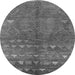 Round Solid Gray Modern Rug, urb1257gry