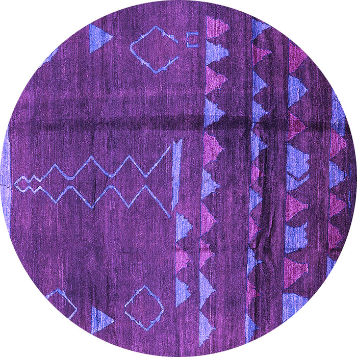 Round Solid Purple Modern Rug, urb1258pur