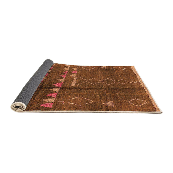 Sideview of Solid Orange Modern Rug, urb1258org