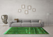 Machine Washable Solid Green Modern Area Rugs in a Living Room,, wshurb1258grn