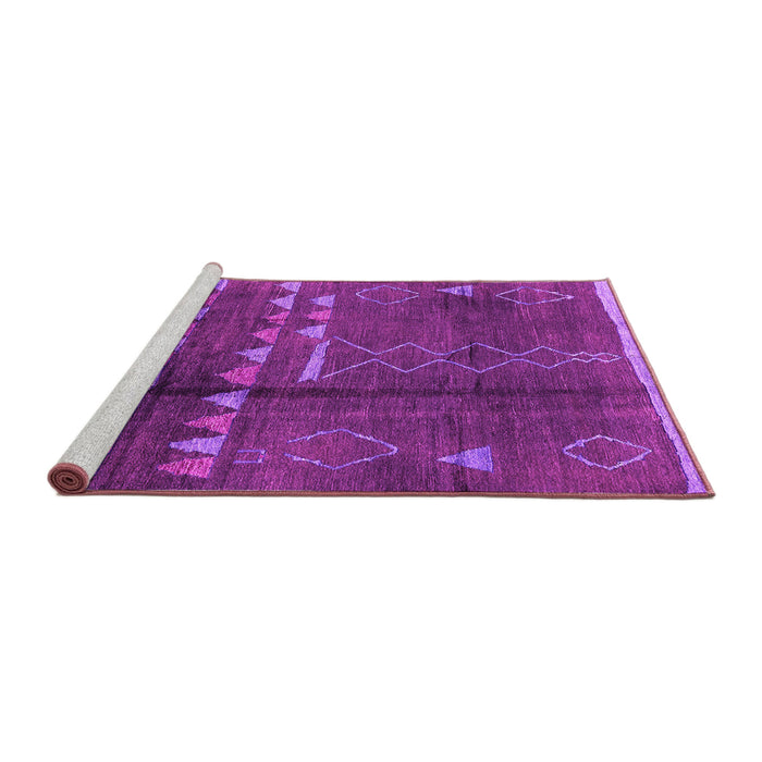 Sideview of Machine Washable Solid Pink Modern Rug, wshurb1258pnk