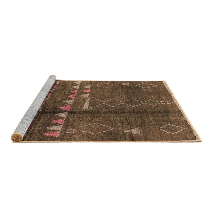 Sideview of Machine Washable Solid Brown Modern Rug, wshurb1258brn