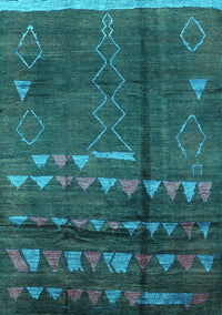 Solid Turquoise Modern Rug, urb1258turq