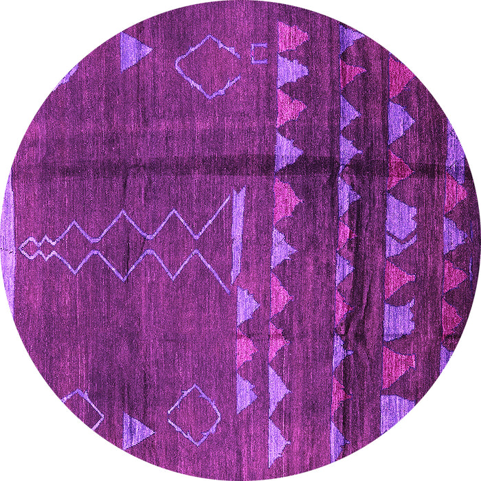 Round Machine Washable Solid Pink Modern Rug, wshurb1258pnk