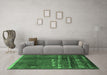 Machine Washable Solid Emerald Green Modern Area Rugs in a Living Room,, wshurb1258emgrn