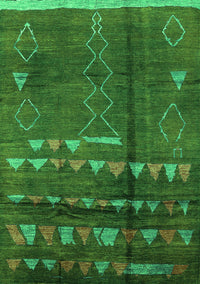 Solid Green Modern Rug, urb1258grn