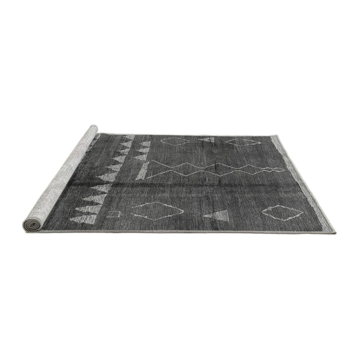 Sideview of Machine Washable Solid Gray Modern Rug, wshurb1258gry