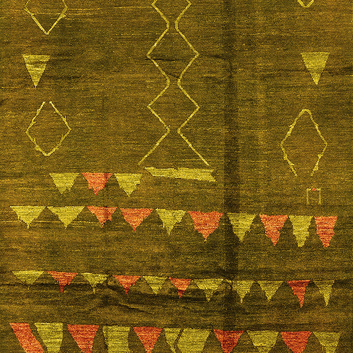 Machine Washable Solid Yellow Modern Rug, wshurb1258yw