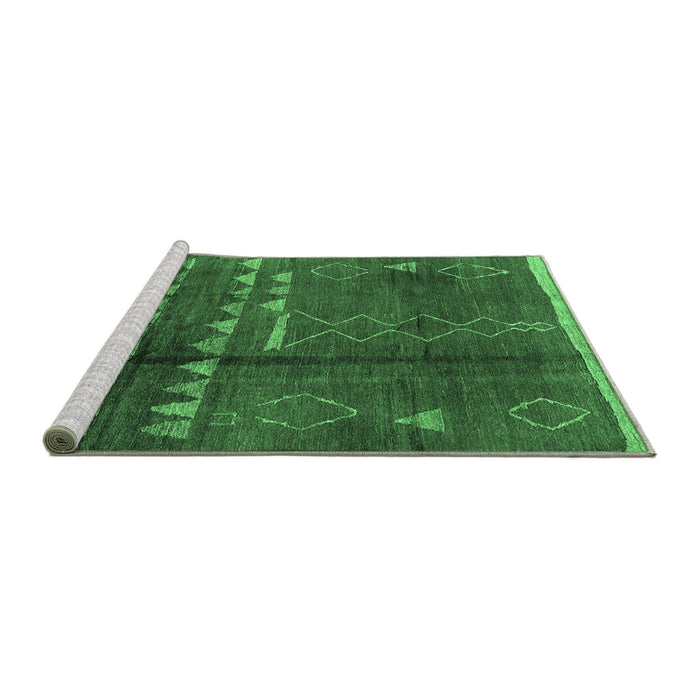 Sideview of Machine Washable Solid Emerald Green Modern Area Rugs, wshurb1258emgrn