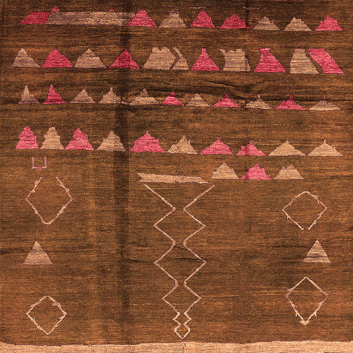 Square Solid Orange Modern Rug, urb1258org