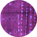 Round Solid Pink Modern Rug, urb1258pnk