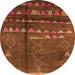 Round Solid Orange Modern Rug, urb1258org