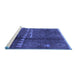 Sideview of Machine Washable Solid Blue Modern Rug, wshurb1258blu