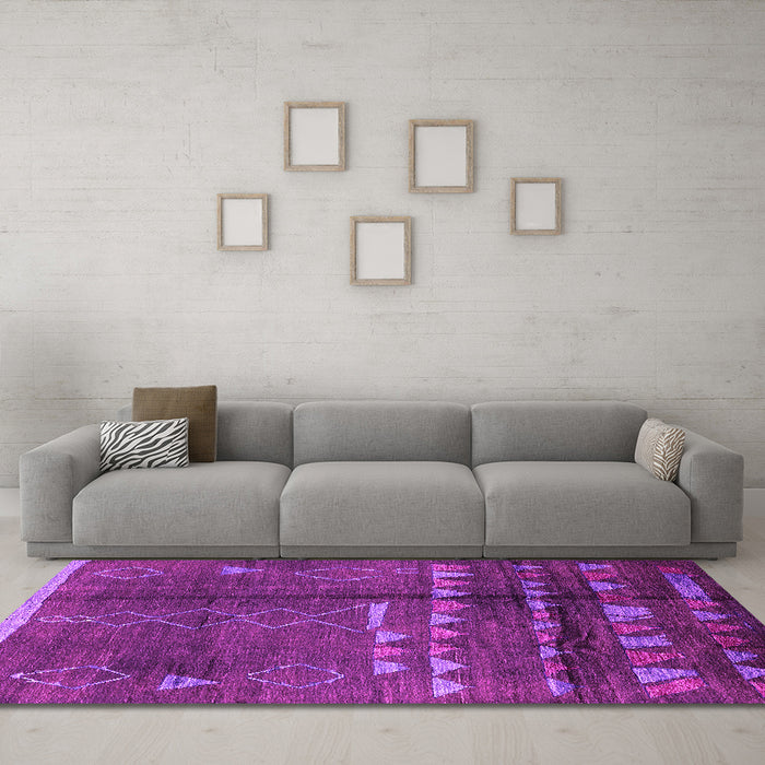 Machine Washable Solid Pink Modern Rug in a Living Room, wshurb1258pnk