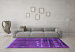 Machine Washable Solid Purple Modern Area Rugs in a Living Room, wshurb1258pur
