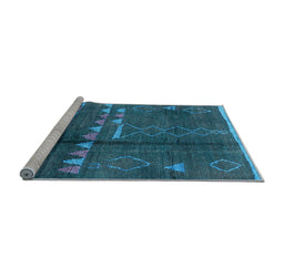 Sideview of Machine Washable Solid Light Blue Modern Rug, wshurb1258lblu