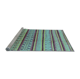 Sideview of Machine Washable Solid Light Blue Modern Rug, wshurb1259lblu